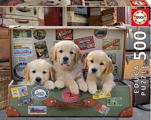 puppy bagage puzzel  stukjes