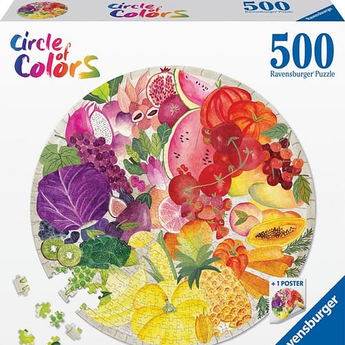 circle of colors fruits and vegetables puzzel  stukjes