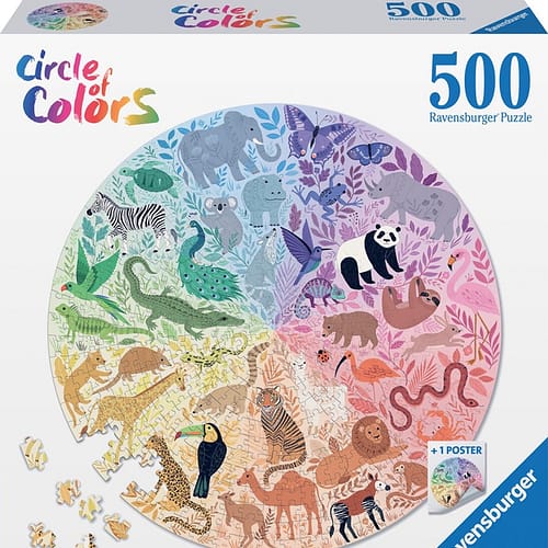 circle of colors animals puzzel  stukjes