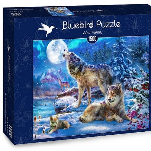 winter wolf family puzzel  stukjes