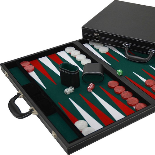 backgammon zwart luxe groen rood wit