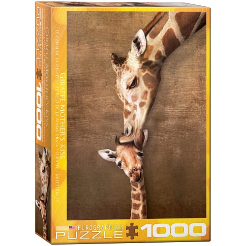 Giraffe Mothers Kiss Puzzel