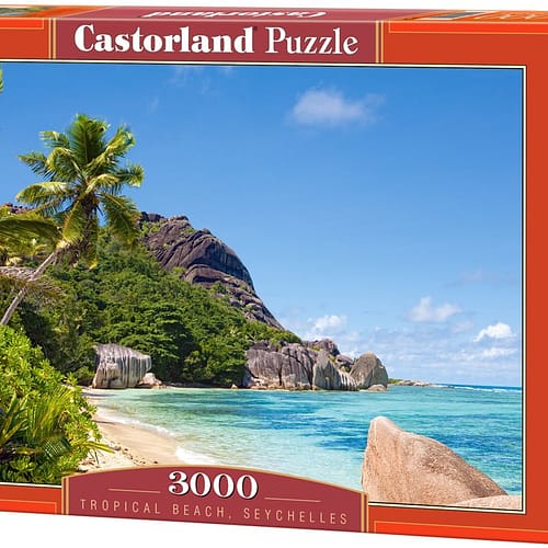 tropical beach seychelles puzzel  stukjes