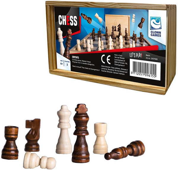 clown schaakstukken hout