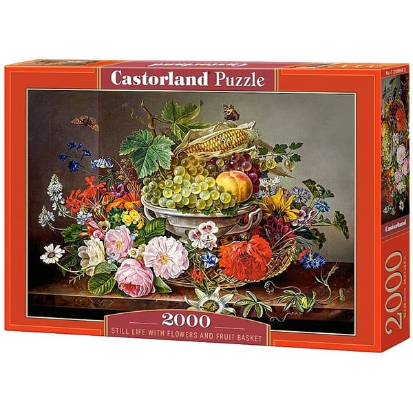 Still Life with Flowers and Fruit Basket Puzzel