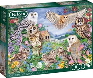 falcon owls in the wood puzzel  stukjes