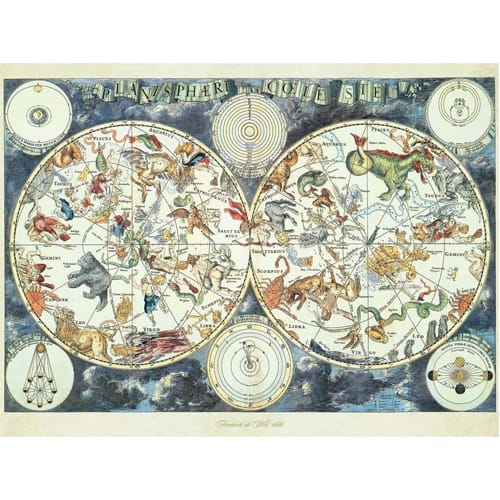 Wereldkaart met Fantastierijke Dieren Puzzel