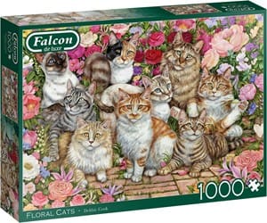 falcon floral cats puzzel  stukjes