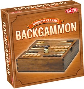 backgammon in houten box